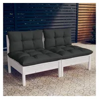 VidaXL Gartensofa Massivholz Kiefer Kissen anthrazit/weiß 3095993