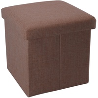 Intirilife Faltbarer Sitzhocker 38x38x38 cm in BERNSTEIN BRAUN -