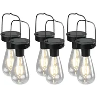 MeineWunschleuchte Cooles Solar LED Hängeleuchte Birne 6er SET zum
