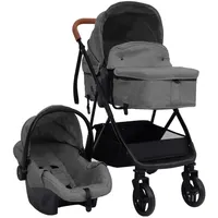 VidaXL 3-in-1 Kinderwagen hellgrau und schwarz 10329