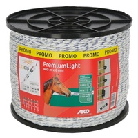 Ako fencing Elektroseil,6mm,400m,weiß/blau 4x0,20mm SSW, 2x0,25mm CU 441565