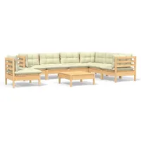 VidaXL Garten-Lounge-Set 8-tlg. beige Kiefer