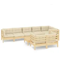 VidaXL Garten-Lounge-Set 9-tlg. creme Kiefer