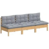 VidaXL 3-Sitzer-Loungesofa grau