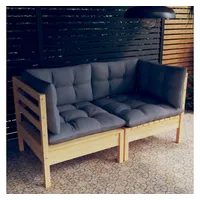 VidaXL Gartensofa 2-Sitzer grau