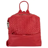 Samantha look Cityrucksack echt Leder, Made in Italy, rot