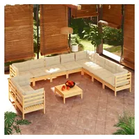 VidaXL Garten-Lounge-Set 11-tlg. creme Kiefer