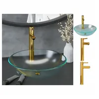VidaXL Badezimmer Waschbecken Wasserhahn Ablaufgarnitur aus mattiertem,