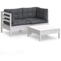 VidaXL Modell 4 Loungeset mit Kissen anthrazit/weiß