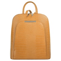 Cluty Cityrucksack echt Leder, Made in Italy gelb