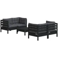 VidaXL Garten-Lounge-Set 5-tlg. schwarz