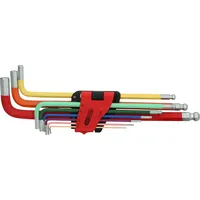 KS Tools Kugelkopf-Innensechskant-Winkelstiftschlüssel-Satz, extra lang, 9-tlg