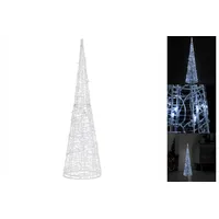VidaXL LED-Kegel Acryl Weihnachtsdeko Pyramide Kaltweiß 90 cm
