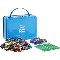 Plus-Plus 9607002 - 600 Bausteine im Metall-Koffer, Konstruktionsspielzeug, basic+neon