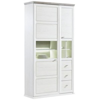 Hom'in Hom`in Vitrine Grau, Weiß, Metall, 4 Fächer, 3