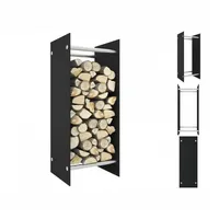 VidaXL Brennholzregal 40 x 35 x 100 cm schwarz/hartglas