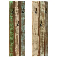 VidaXL Wandgarderoben 2 Stk. 36x3x110 cm Altholz Massiv