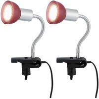 ETC Shop Klemmlampe silber Klemmleuchte Klemmlampe LED mit Stecker,