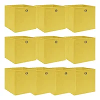 VidaXL Aufbewahrungsboxen 10 Stk. Gelb 32x32x32 cm Stoff