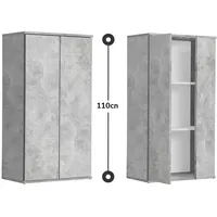Mokebo Mehrzweckschrank Grau, Holzwerkstoff, 2 Fächer, 60x110x34 cm, Waschküche,