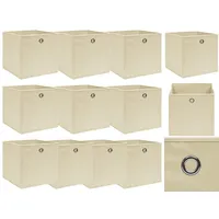 VidaXL Aufbewahrungsboxen 10 Stk. Creme 32x32x32 cm Stoff