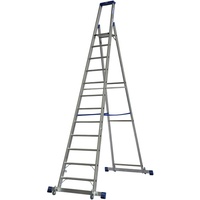 Krause Stabilo Stufen-Stehleiter fahrbar mit Traverse (Arbeitshöhe: 4,8 m,