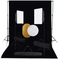 VidaXL Fotostudio-Set mit Softboxen, Hintergrundsystem und Reflektor
