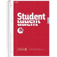 Brunnen Collegeblock Student A4 kariert rot