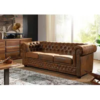 Massivmoebel24 Sofa 203x86x72 braun CHESTERFIELD