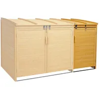 MCW XL 1er-/2er-Mülltonnenverkleidung Erweiterung MCW-H75b, Mülltonnenbox, 138x69x105cm Holz MVG-zertifiziert