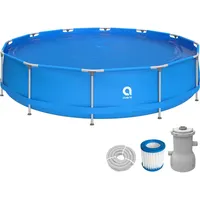 Avenli Frame Pool Komplettset rund 420x84 cm blau mit