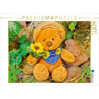 Calvendo Puzzle Teddybär mit Sonnenblume Foto-Puzzle Bild von Karin