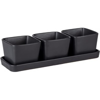 Wenko Snack & Dip Schalen Set Schwarz matt