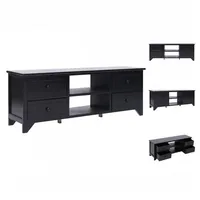 VidaXL TV-Schrank Schwarz 108x30x40 cm Massivholz Paulownia