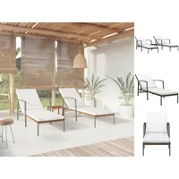 VidaXL Sonnenliegen 2 Stk. mit Tisch Poly Rattan Braun
