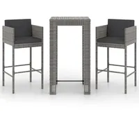 VidaXL Gartenbar Set 3-tlg. Grau