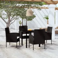 VidaXL 5-tlg. Garten-Essgruppe Schwarz