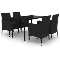 VidaXL Garten-Essgruppe 5-tlg. Schwarz