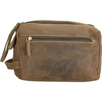 GREENBURRY Kulturbeutel Vintage 1737 Kulturtasche Sattelbraun Braun Herren