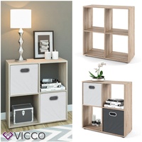 Vicco Raumteiler TETRA 4 Fächer Eiche Sonoma Bücherregal Würfelregal