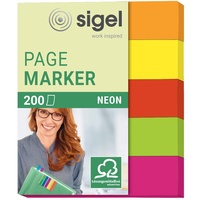 Sigel Haftmarker Neon HN655 Mini-Haftmarker aus Papier, 5 Farben,