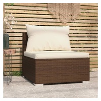 VidaXL Garten-Mittelsofa mit Kissen braun/beige