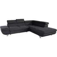 Cotta Ecksofa "Enterprise L-Form", schwarz, B:273cm H:72cm T:237cm, Struktur