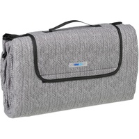 Relaxdays Picknickdecke, 200x200 cm, Fleece Stranddecke, Muster, wärmeisoliert, wasserdicht,
