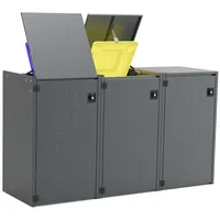 Reinkedesign Mülltonnenbox Boxxi Typ-XD, 3x 120l, Türfarbe Anthrazit