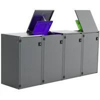 Reinkedesign Mülltonnenbox Boxxi Typ-XD, 4x 120l, Türfarbe Anthrazit -