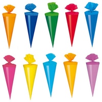 Livepac-Office 30 Deko Schultüten/Länge: 12cm / 10 Farben