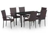 VidaXL Garten-Essgruppe 7-tlg. Braun/Schwarz