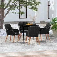 VidaXL 5-tlg. Garten-Essgruppe mit Kissen Schwarz