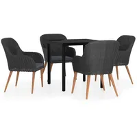 VidaXL Garten-Essgruppe 5-tlg. Schwarz